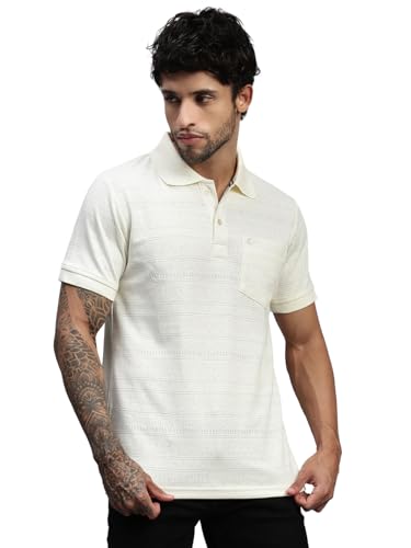 Image of Lux Nitro Men's Polo T-Shirt with Pocket | Cotton Rich Brasso Jacquard | Modern Relaxed Fit | Casual & Smart Wear