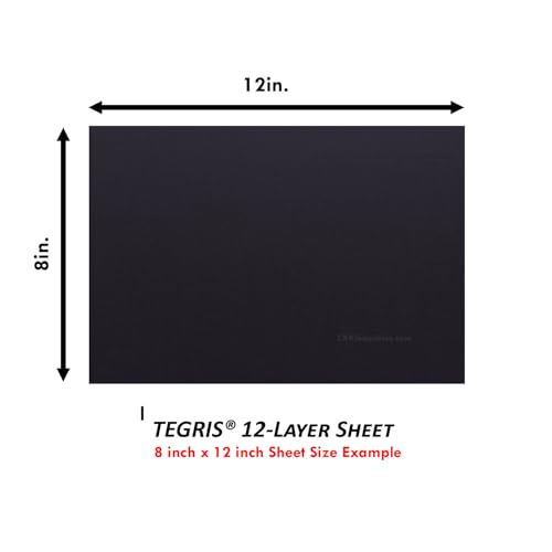 Image of TEGRIS Thermoplastic Composite Sheet - (8 x 12 in.) - (Black) - (12 Layer /.060) - Impact Resistant Material for Holster Making, DIY Gear, & Hobby - (USA Made)