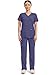 Cherokee Scrubs Top for Women Mock Wrap with 3 Pockets, Soft, 2-Way Stretch & Durable Fabric - WW610, XL, Grape