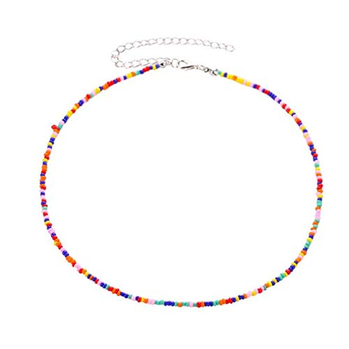 Sevenfly Seed Bead Choker Halskette kleine Perlen Choker Boho Bunte Choker Halskette Kette Schmuck für Frauen und Mädchen(Gemischte Farbe) Cover