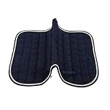 WIHFHGZ Sattelunterlage Soft Atmungsaktiv, Allzweck Sattelpad mit Griff und Gurt, Polyester Baumwolle, 50x65 cm - Hochwertige Polsterung, Robust und Leicht für Pferde (Dunkelblau)