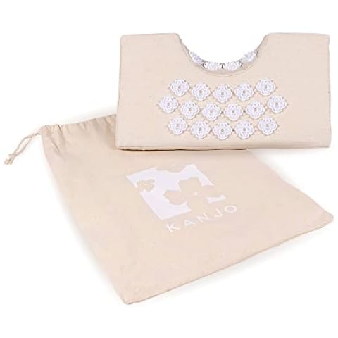 Kanjo FSA HSA Eligible Acupressure Neck Pain Relief, Cervical Traction Wedge Pillow - High Density Memory Foam Core - Cervical Traction Neck Pillow - Relieves Back and Neck Pain, Stress Relief Cover