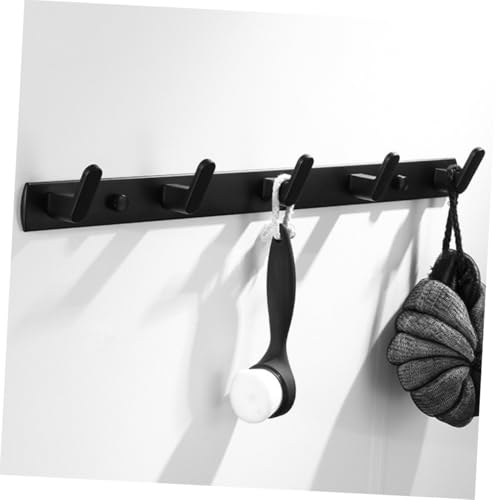 Crochets à chapeaux mural en aluminium spatial solide noir mat - 4