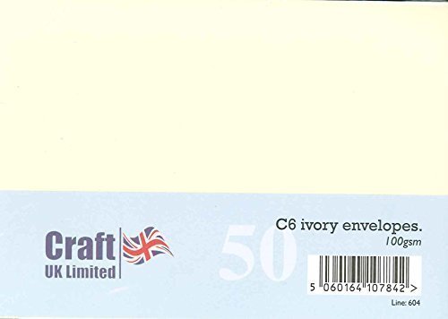 Card Craft 50 C6 Ivory Envelopes