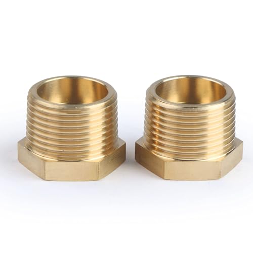 Buje reductor de latón U.S. Solid de 3/4 a 1/2 NPT macho hembra para tubería 2