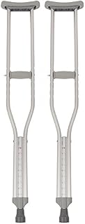 PCP Push Button Adjustable Height Crutches, Chrome, Adult Regular Size