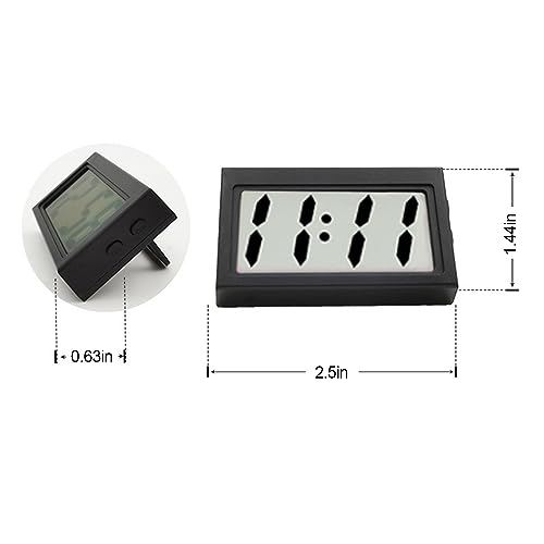 Image of Shudyear Small Digital Clock, with Jumbo LCD Time & Day Display,Mini Automotive Small Digital Clock Battery Operated for Desktop Nightstand Pocket Car Truck Dashboard & Air Vent (1, Black)