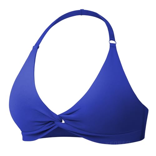 Image of YEOREO Halter Sports Bras for Women Low Impact Removable Padded Adjustable Deep V Bra Seamless Workout Gym Crop Tops