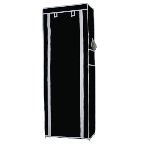 Image of OBBO 9-Layer Collapsible Shoe Rack | Space-Saving, Portable & Foldable Shoe Organizer with Durable Metal Frame | Compact Storage Shelf for Shoes, Slippers & Boots | Black