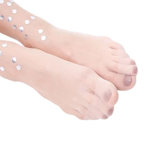 Image of Erinaco Women's Flower Pattern Sheer Footed Pantyhose Control Top Tights Stockings with Reinforced Toes