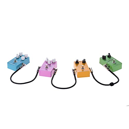 Henniu Pacote com 3 cabos de patch de instrumento de pedal de efeito de guitarra 30 cm/ 1,0 pé de co