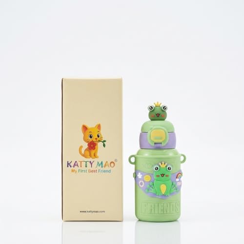 Image of KATTY MAO MY FIRST BESTFRIEND KIDS WATER BOTTLE -WATER BOTTLE FOR SCHOOL - SIPPER WATER BOTTLE FOR BOYS AND GIRLS,SPILL PROOF, PERFECT FOR SCHOOL AND PLAY, DURABLE (GREEN)