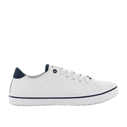 Oxypas Fashion, Berufsschuh "Paola", antistatischer (ESD) Leder Sneaker für Damen (39, weiß - blau)