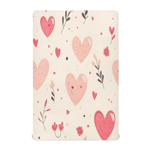 Ttgoth Sábana Bajera Ajustable para Cuna para niños y niñas, sábana de Punto Jersey para Cuna para el día de San Valentín, sábana para Cuna estándar y colchón de Cama Infantil, acogedora, Suave y