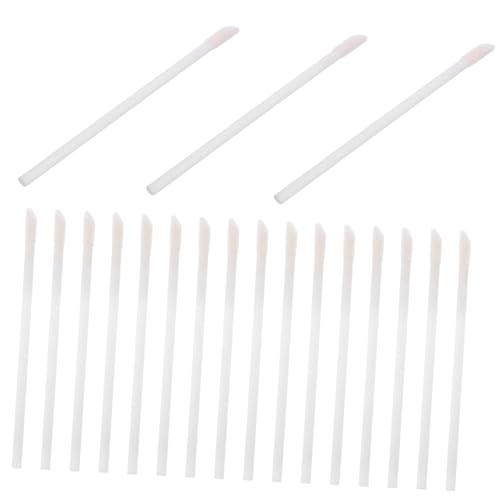 Beaupretty 50個 使い捨てリップブラシ リップスクラバーブラシ まつげ掃除 グロスワンドアプリケーター スプーリー アプリケーター 口紅ワンド フロッキング 白い