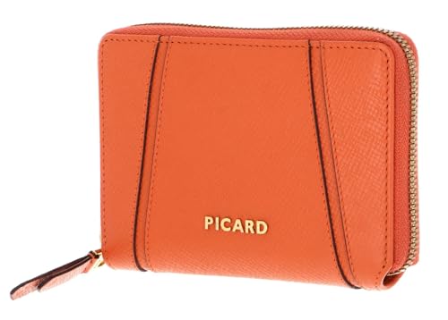 Porte-monnaie Picard Chic Way orange en cuir zippé pour femme