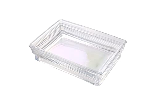 Dream Home | Iridescent Collection | Clear Iridescent Rectangular Glass Soap Dish #TOP27