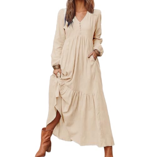 Baimiu Linen Maxi Dress for Women Long Boho...