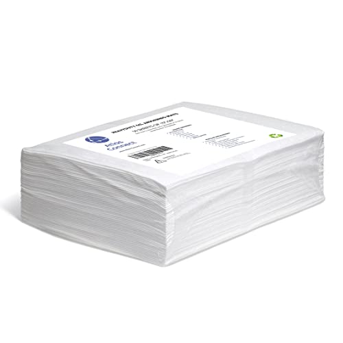 Image of Oil Absorbing Pads | 15 inch x 20 inch | 50 Heavy Duty Oil Absorbent Pads 28-Oz Absorbency Per Pad | White