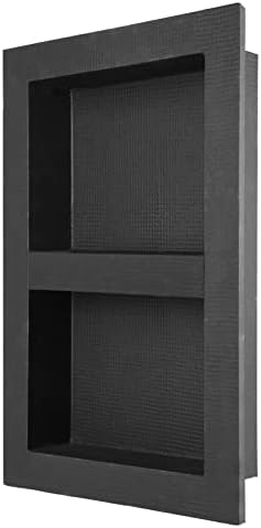 Shower Niche,12"x20"Tile Rectangle Shower Niche, Movable Partitions The Partition Space,Shower Niche Insert,Shower Niche Tile Ready,Niches for Tile Showers,Lightweight Foam Tileable -Black…