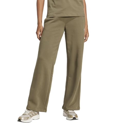 adidas Essentials Small Logo Feel Cozy Open Hem Pants Pantaloni da Ginnastica, Olive Strata/White, S Donna