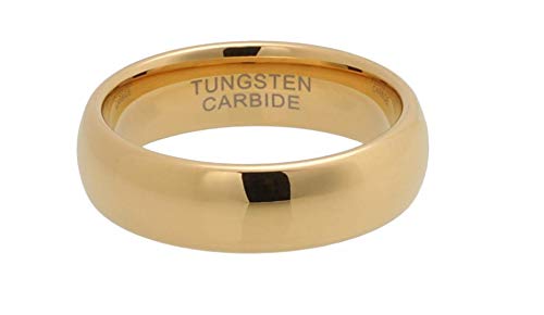 CROWNAL 1mm 2mm 3mm 4mm 5mm 6mm 7mm 8mm Tungsten White/Yellow Gold/Rose Gold Plated Wedding Band Ring Men Women Plain Dome Polished Comfort Fit2