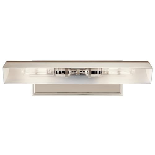 Image of Kichler Carston 2-Light Picture Light, Updated Traditional Light in Polished Nickel with White Interior, for Framed Art, Mirror or Built-in Shelving (4.75 inch x 24.25 inch), 52686PN