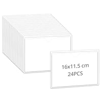 QWORK® 24er Set Klarsichthüllen Selbstklebende DIN A6, Transparent prospekthüllen Etikettenhalter mit Oberer Öffnung, Wasserfest und Robust