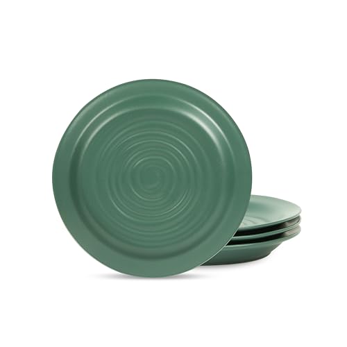 Stone Lain Orbit 4-Piece Salad Plate Set Stoneware, Green by Stone Lain - Used condition - US$8.67