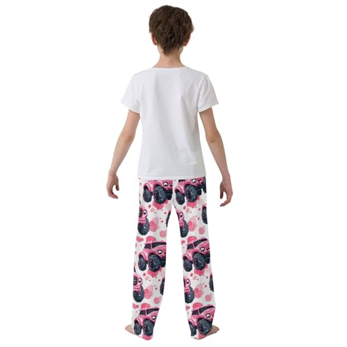 Pajama Bottoms, Pajamas Pant Monster Cars Lounge Wear Casual Pink Sleep Long Pants Soft Pjs Sleepwear3