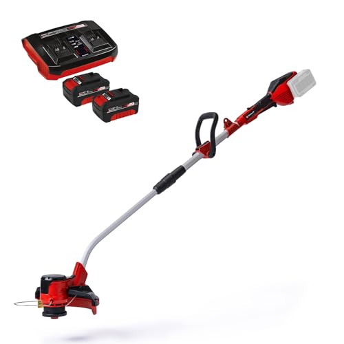 Einhell Akku-Rasentrimmer GE-CT 36/30 Li E Power X-Change (2x18 V, 9.000 U/min., elektr. Drehzahlregulierung, Fadenspule mit Tippautomatik, inkl. 2x 4,0 Ah Akku und Twincharger)