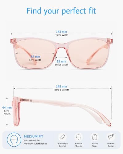ANRRI FL-41 Rose Migraine Glasses for Light Sensitivity Lightweight Eyewear — 사진 5