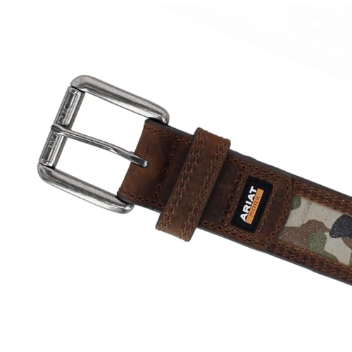 ARIAT Men's Camo Ribbon Work Belt with Roller Buckle, 34, Brown2