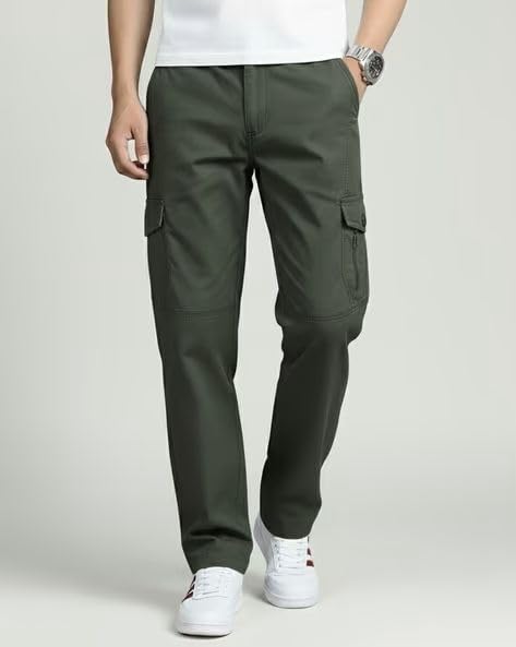 Image of Vikita Enterprise Men's Relaxed Fit Cotton Cargo Pant with Full Length and Zipper Closure Type | Mens Cargo Pants with Pocket