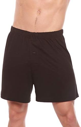 Spun Bamboo Men's Single Button Boxer Shorts - Bamboo Viscose Breathable Underwear for Men - Large Black