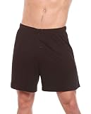 Spun Bamboo Men's Single Button Boxer Shorts - Bamboo Viscose Breathable Underwear for Men - Large B