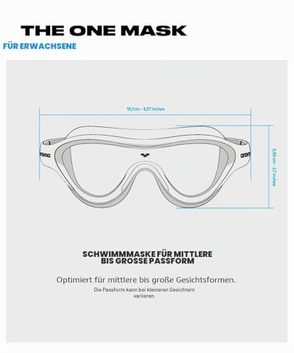 ARENA The One Verspiegelte Anti-Fog Unisex Schwimmbrille für Erwachsene, Taucherbrille mit Breiten Gläsern, UV-Schutz… – Ansicht 4