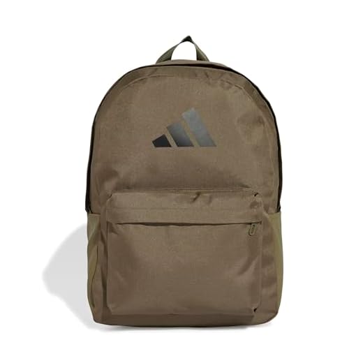 adidas Unisex Classic 3BARS Backpack, Olive strata/Black, One Size