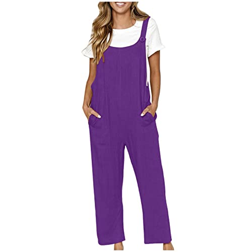 Peto mujer verano de tirantes oversize con pantalones anchos holgados y bolsillos laterales