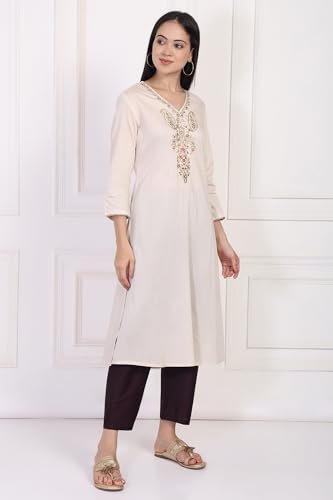 Kurta brodée broderie Zari de qualité supérieure style A-line