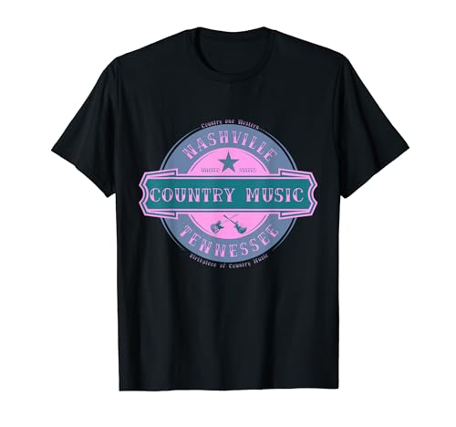 Música country Nashville Tennessee USA Western Streetwear Camiseta