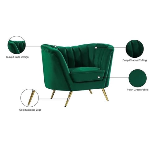 Sillón Terciopelo Verde Plegable 43 cm Ancho miniatura 6