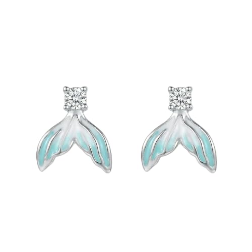 Image of Gold Starfish Mermaid Tail Dangle Drop Earrings for Women, Trendy Cute Pearl Fish Tail Shell Textured Hoop Dangling Earing Summer sea Beach Jewelry Gift.