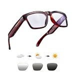 OhO Audio Transitional Glasses,Voice Control and Open Ear Style Listen Music and Calls with Volume UP and Down,Bluetooth 5.0 and IP44 Waterproof Feature