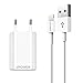 Produktbild VPOWER® Ladegerät passend für iPhone Ladeset USB Ladekabel mit Netzteil für iPhone X Xs Xr 8 Plus 7 Plus 6 Plus 6s SE 5 5s iPod iPad 4 3 2 Pro Mini Weiß