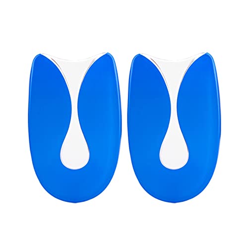 VlHpnpe 1 par de almohadillas protectoras de gel en forma de U para el talón, plantilla ortopédica para aliviar los espolones, plantillas de gel azul