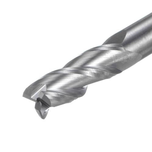 Image of uxcell Carbide Square End Mill, 1 /4 inch Diameter Uncoated 3 Flutes Milling Bit Cutter, for Aluminum Copper Non-Ferrous Metal, 1 /4 inch Shank 7 /8 inch Cut Length 2-1 /2 inch Long