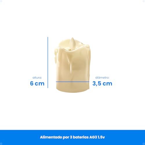 Kit 5 Velas Led Eletrônica Artificial Luz Amarela Decorativa Natal Casamento Festa Romântica Bateria