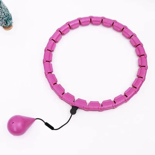Weighted smart hula hoop exercise for adults and kids 2 in 1 abdominal fitness weight loss massage non-drop hula hoop 24 detachable knots auto-rotating ball lazy people can lose weight