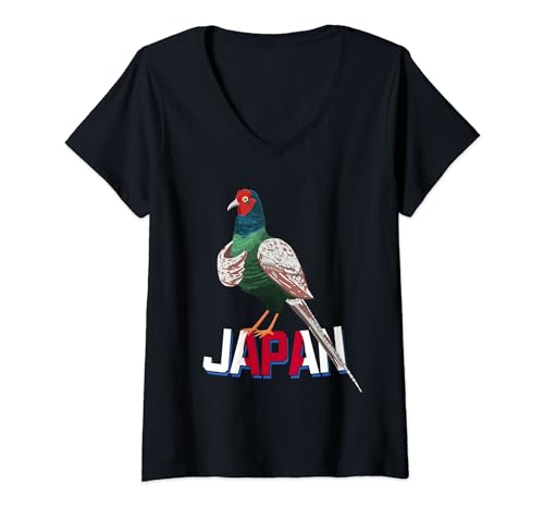 Japan Pheasant Japanese Nippon V-Neck T-Shirt